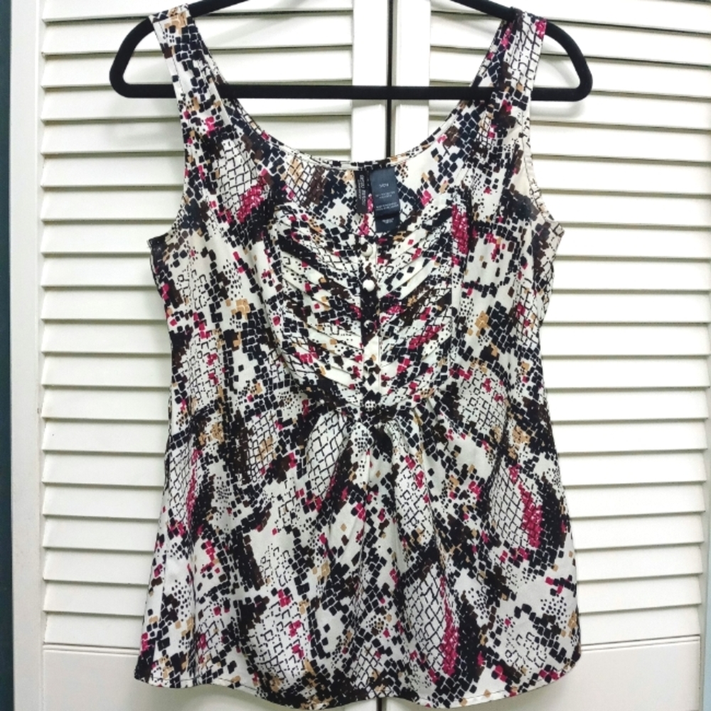 Bisou Bisou Michele Bohbot Sleeveless Front Button detail Sleeveless Top S